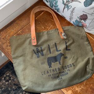 Will Leather Goods Canvas Large Tote Bag, Green